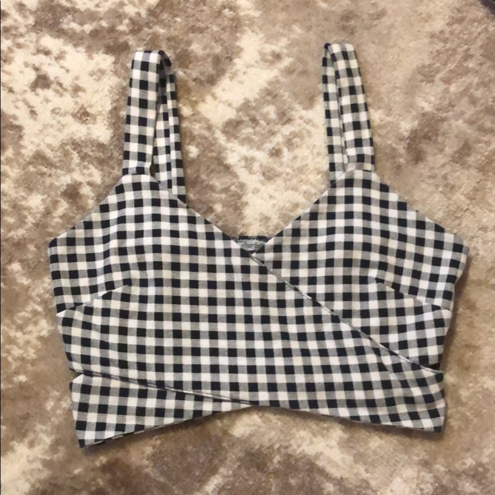 Charlotte russe black and white tank crop top